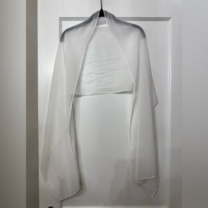 White chiffon wrap